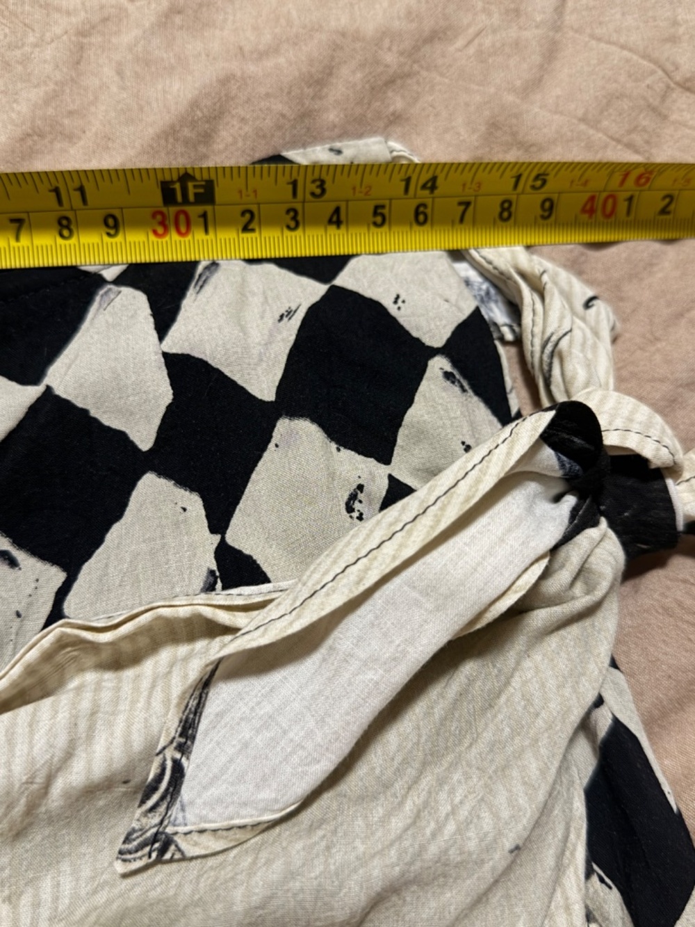 Jams World Vintage Black White Abstract Checkerboard Wrap Skort Shorts skirt M - Picture 12 of 13